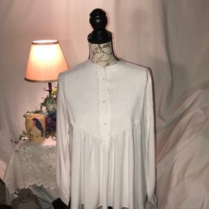 🌸EUC Sundance Flowy Popover Bib Pleat Tunic